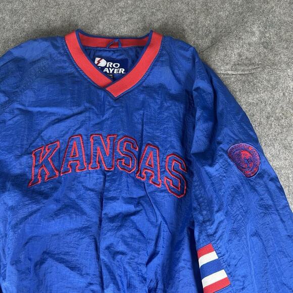 Vintage Pro Layer Winderbreaker 2XL Pullover V-Neck Kansas University Jayhawks - Picture 2 of 10